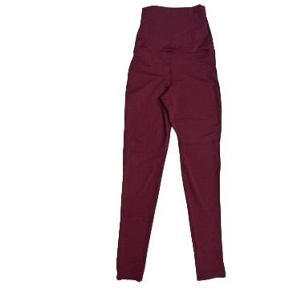 Balera Dancewear High-Waist Leggings Size IC (7/8) Burgundy Nylon Spandex NEW - Picture 2 of 10